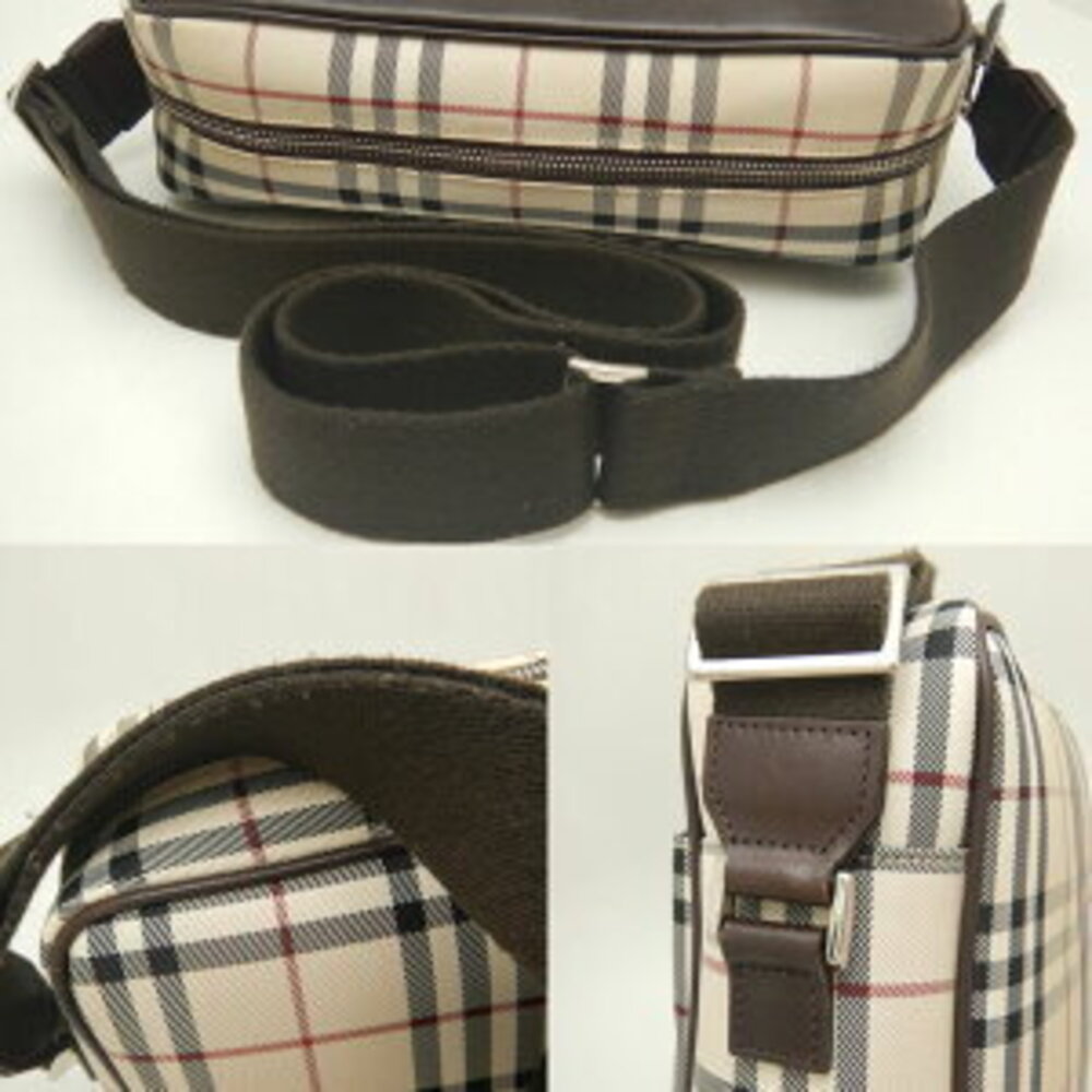 Burberry Nova Check Nylon Leather Shoulder Bag Beige Tan Brown - Picture 6 of 9